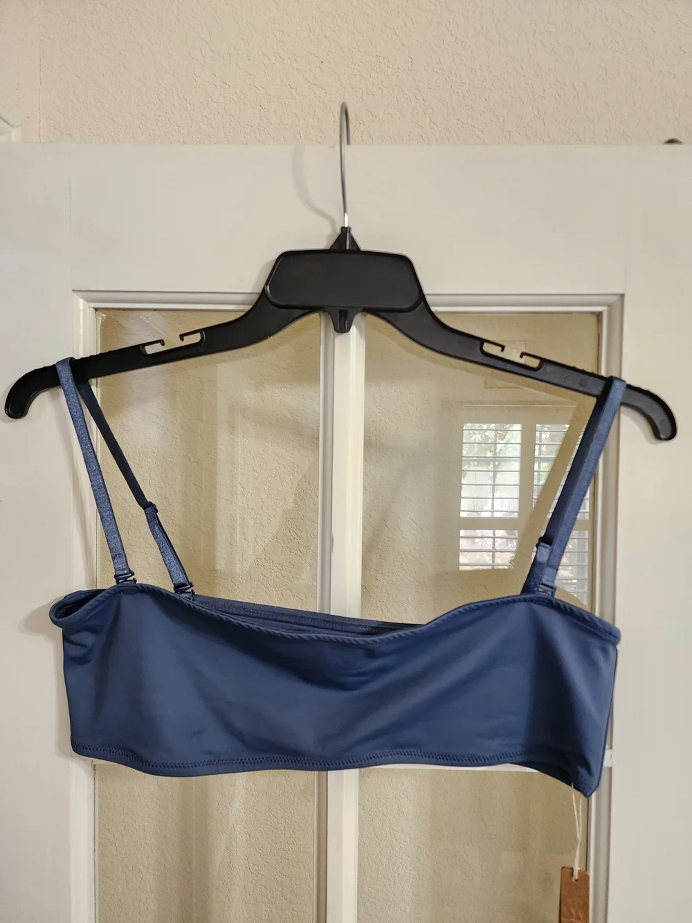 NWT SKIMS Denim Swim Micro Bandeau Bikini Top XL Blue